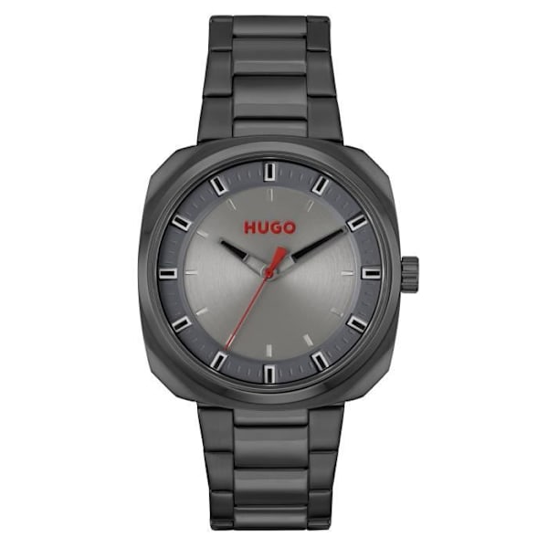 HUGO firkantet ur til mænd - Sort - Quartz - Metalarmbånd Svart