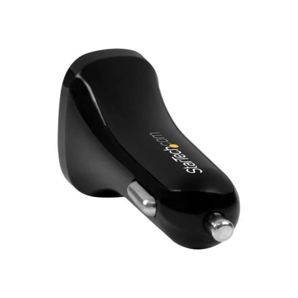 USB-autonchargeri - StarTech.com - 2-porttia - 24 W - Musta - Smart IC Sort