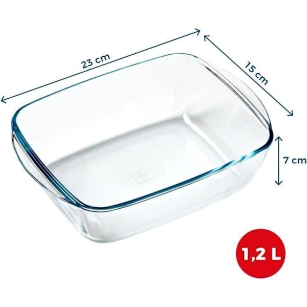 Plat air fryer - PYREX - 1450143 - rektangulær - i borosilikatglas - 23 x 15 cm TRANSPARENT
