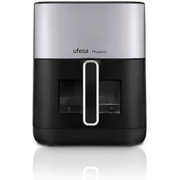 Varmluftsfritös - UFESA - Phoenix - 6 L - 1800 W - 10 förprogrammerade program Svart, Rostfritt stål
