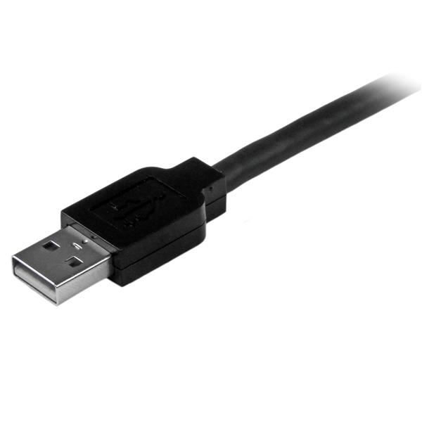 STARTECH.COM Aktivt USB A til B kabel - USB A-B printerkabel - M/M - 1x USB A han, 1x USB B han - 15 m - Sort