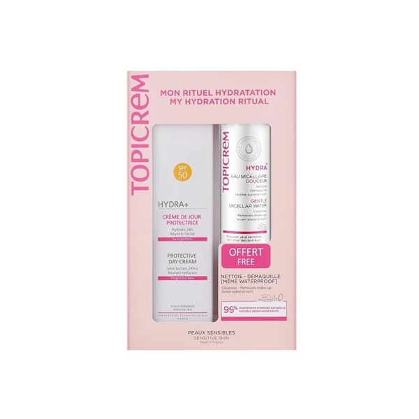 Topicrem Pack Hydra+ Päivävoide Suojakertoimella Spf50 40 Ml + Am 40 Ml