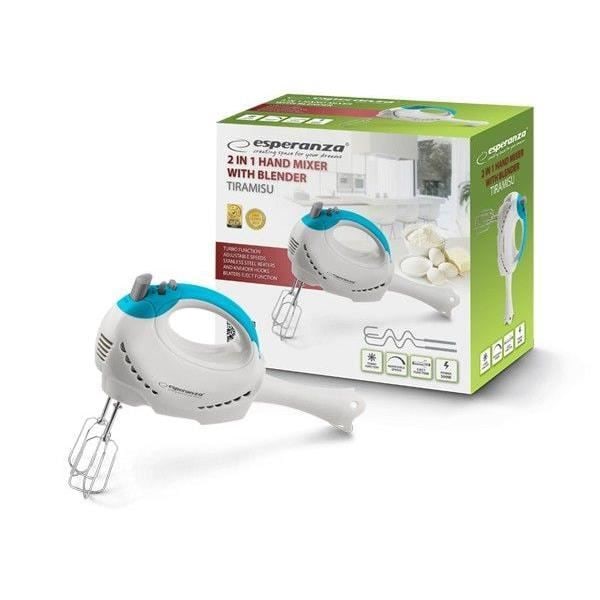 Esperanza EKM010 Tiramisu Mixer 300 W, Hvid/Blå - 5901299917077