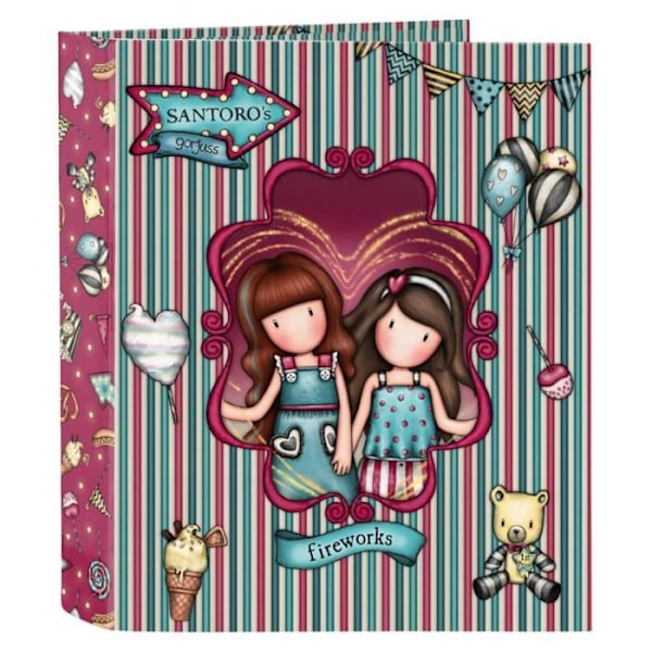 Classeur - Safta - Gorjuss Fairground Fireworks - 4 ringar - 27x33 cm - Mångfärgad Flerfärgad