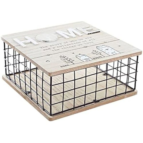 Koriste-kotelo - DKD Home Decor - Musta - Metalli ja MDF - 27 x 53 x 51 cm - Nykytyylinen muotoilu Svart
