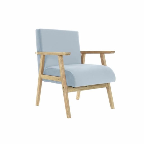 Himmelblå polyester lænestol - Mærke - Model - MDF træ - 61 x 63 x 77 cm