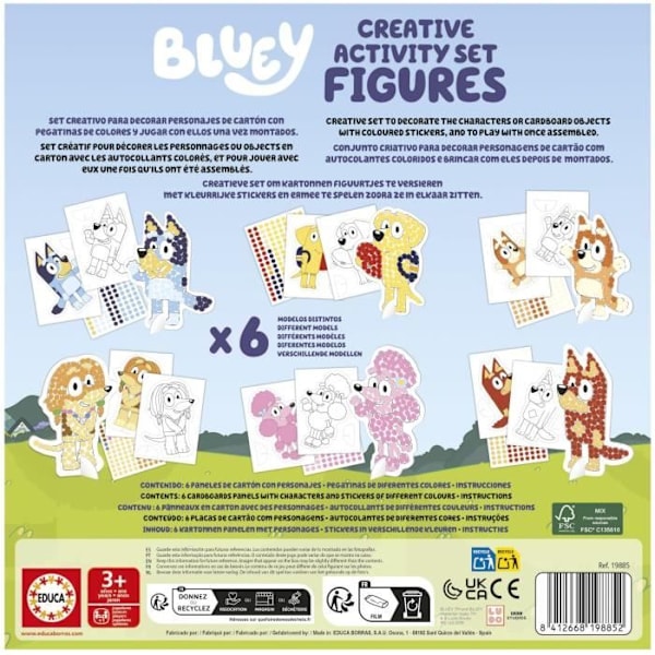 Kreativt set - EDUCA - Bluey Creative Activity Set – 3D Flerfärgad