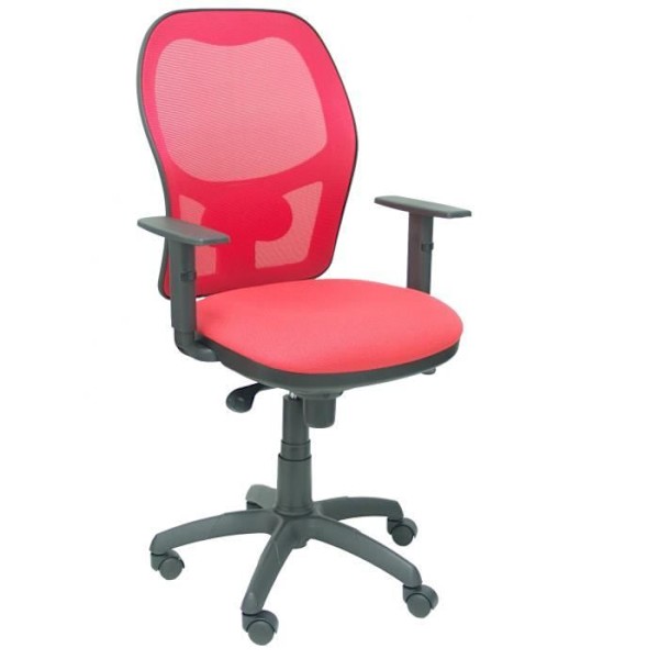 Ergonomisk kontorsstol med synkromekanism, justerbara armstöd och justerbar höjd Andas mesh-ryggstöd i rött
