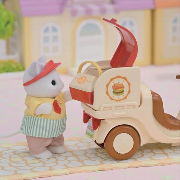 Catering Game - SYLVANIAN FAMILIES - Hamburgerställ - Latte Cat Dad and Scooter Flerfärgad