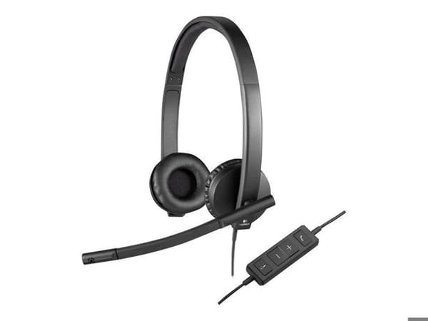 Binaural headset - Logitech - H570e - Black - USB - Respirationsstøjreduktion