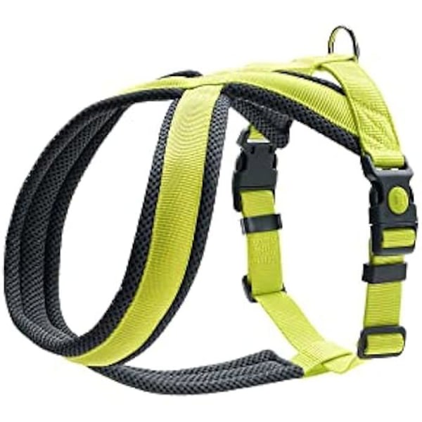 Hundesele - HUNTER - London Comfort - Størrelse L - Rivefast polyester - Blød polstring lime