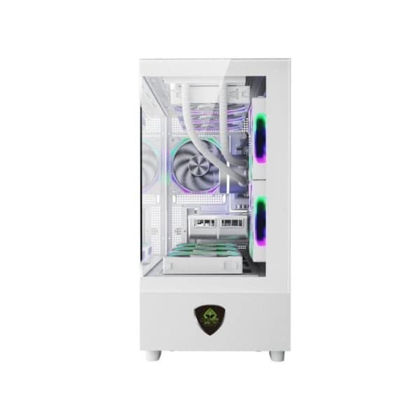 Caja Hold Dig Har XC-301W Glas Micro-ATX/ITX Hvid Tempereret Glas ARGB 420mm GPU
