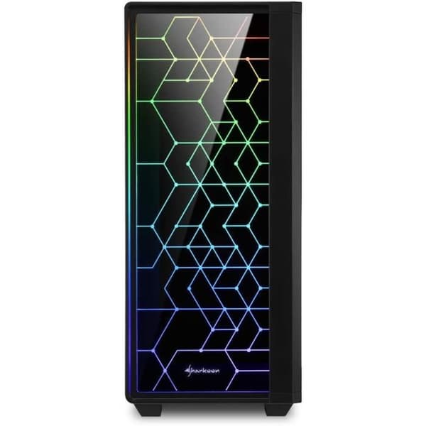 Gaming PC Kasse - Sharkoon - LIT 100 - Midi ATX - RGB Belysning - Bageste ventilator