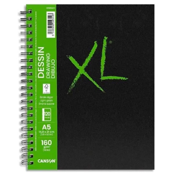 XL Canson notesbog - Tegning - A5 - 160 g - 60 ark