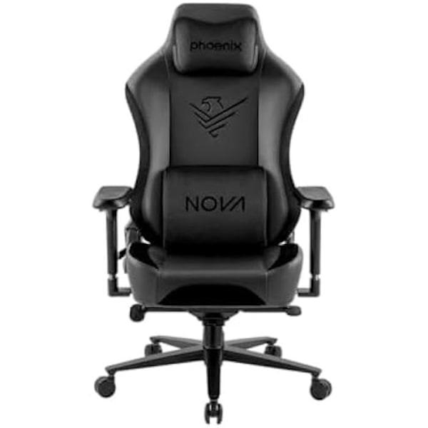 Stol - PHOENIX - Nova Cream Edition - Läder - Armstöd - Höjdjusterbar Svart