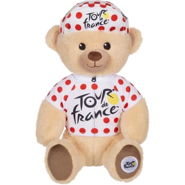 Peluche - GIPSY TOYS - Tour De France - VORES HVIDE FLEECEDYR MED PUNKTER 24 CM
