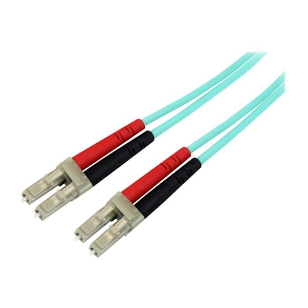 OM4 fiber optic kabel - STARTECH.COM - Duplex multimode LC LC - 1 m - 100 Gb - Aqua