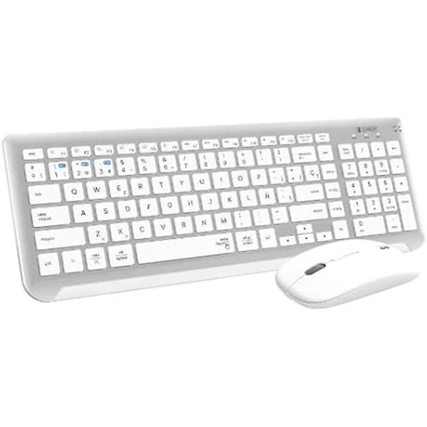 Combo Dual Prestige Extended Wireless Dual Bluetooth -näppäimistö hiirellä ja USB-vastaanottimella - SUBBLIM - hopea