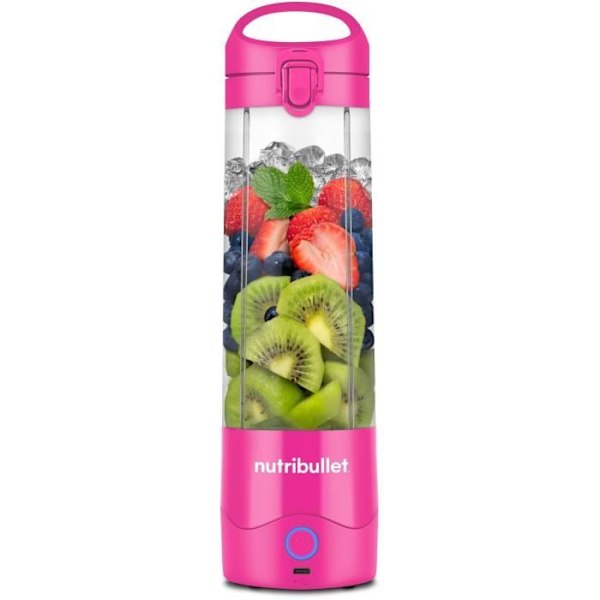 Blender portabel - NUTRIBULLET - NBP003BP - 100 W - Kopp 475 ml - Utan BPA - Rosa Rosa