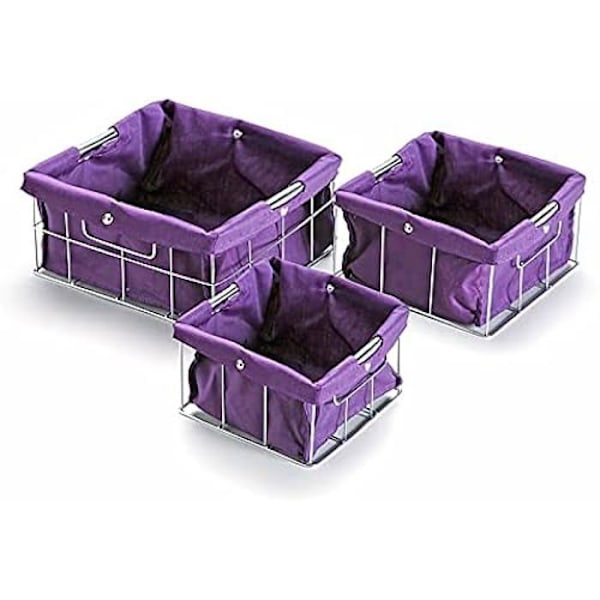 Säilytyskori - VERSA - 3 kpl setti - Violetti väri - Muovi - Kylpyhuoneeseen Färg