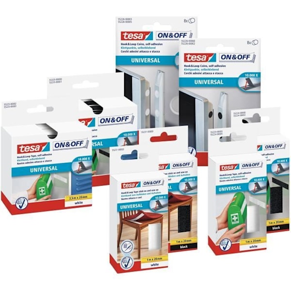 TESA Extra starka remsor 0,1 m x 50 mm - Vit - 2 st Vit