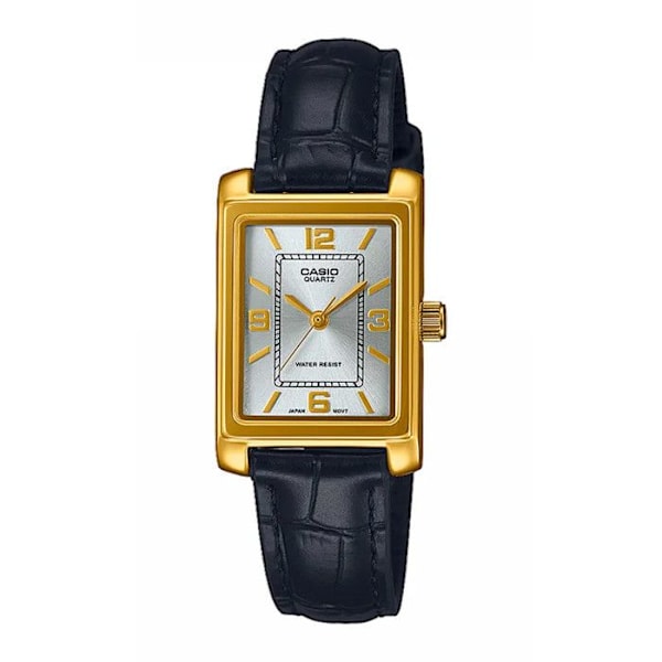 Casio Watch - Dam - LTP-1234PGL-7A2EF - Svart läder - Vattentät 3 Atm Svart