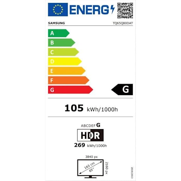 Samsung 65Q80D - 65" (165 cm) QLED TV - 4K UHD 3840x2160 - 100 Hz - HDR+ - Smart TV Tizen - Gaming Hub - 4xHDMI - WiFi