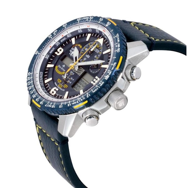 Citizen herrklocka - JY8078-01L i blått läder - Eco-Drive - 20 Atm Blå