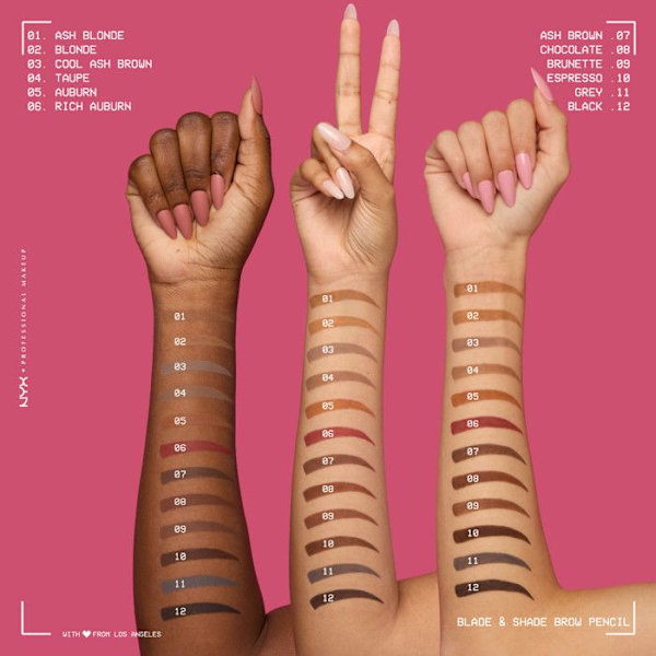 Kulmakynä - NYX Professional Makeup - Blade & Shade - Kaksoispää - Vedenkestävä - Ruskea Brunett