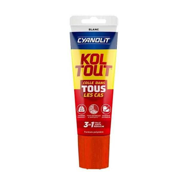 Kiinnitys- ja tiivistysliima - CYANOLIT - Valkoinen - Tuubi 125 ml - Monipuolinen - Korkea kestävyys ja joustava