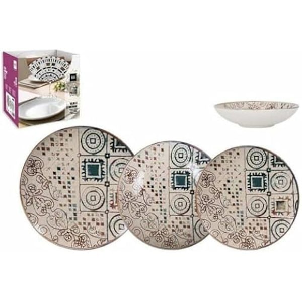 Intian Creta Posliini-illallinen (2 kpl) - Monivärinen - 26 x 21 x 27 cm