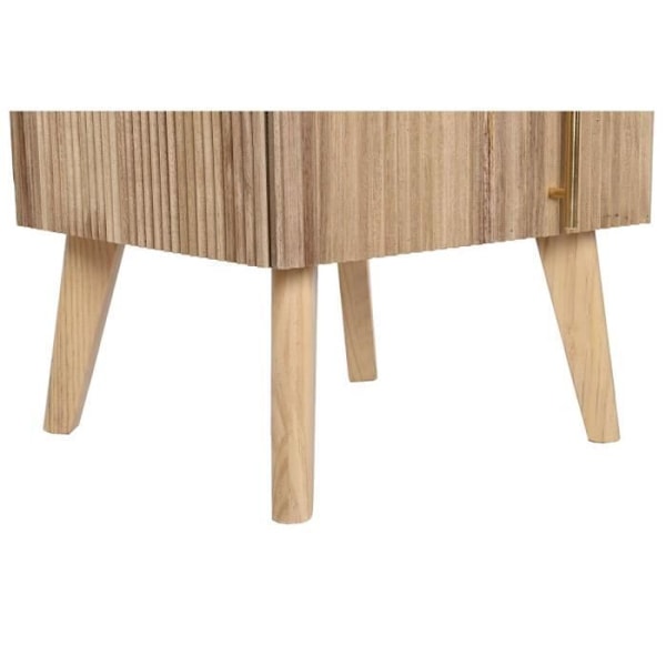 Sengebord - Mærke - Model - Guld - Lysebrun - MDF træ