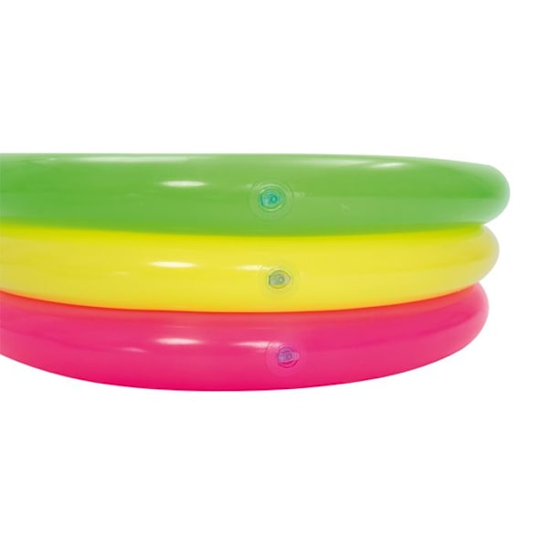 BESTWAY Rainbow oppustelig pool med 3 rør - Ø 70 x 24 cm Rød, grøn og blå