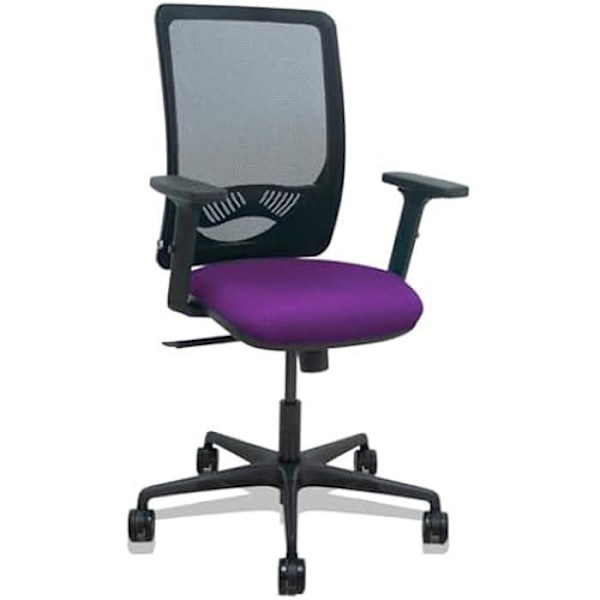Zulema - Ergonomisk kontorsstol med synkront mekanism, 2D-armstöd - Svart andningsbar ryggstöd och Svart