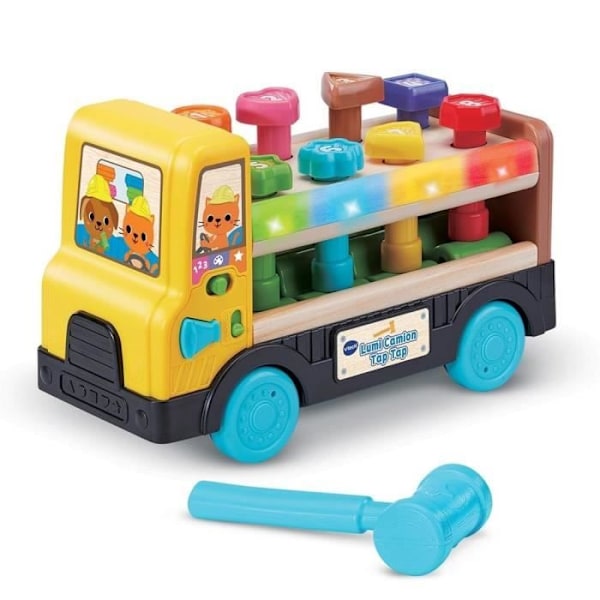 VTECH LUMI TAP TAP TRUCK (LEKSAK MED FSC-CERTIFIERAD TRÄDEL) Färgad