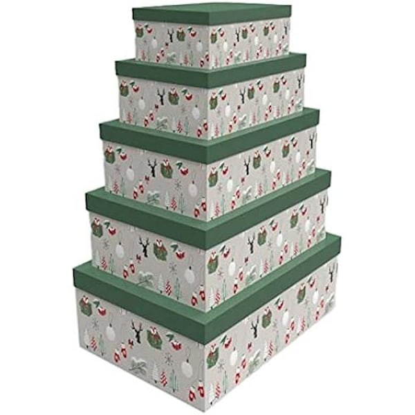 DKD Home Decor Box set, standard Grå, grön