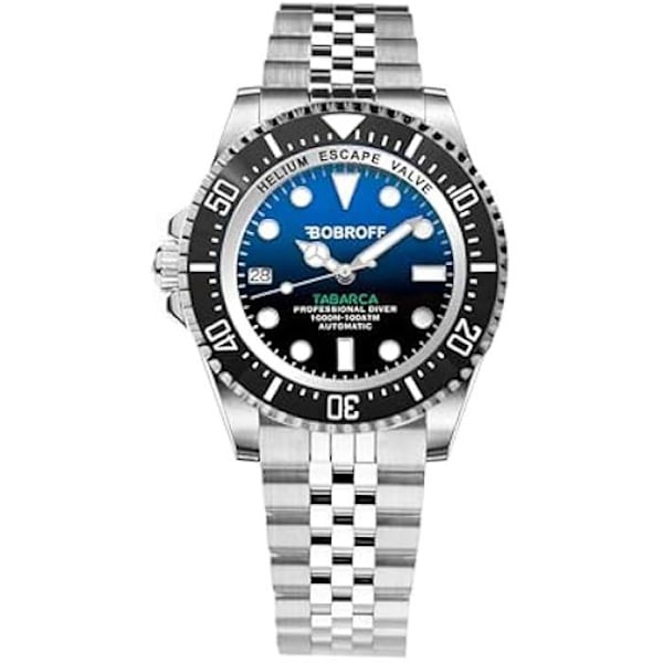 Bobroff taskukello S0375333 - miehet - Ø 42 mm - ruostumaton teräs - automaattinen - sininen - hopea