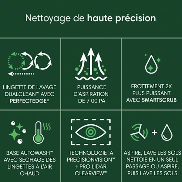 iRobot Roomba Plus 505 Combo + AutoWash - Multifunktionsbas - Tvätt och torkning med varm luft av dukar - PrecisionVision IA Vit
