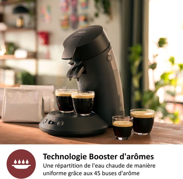 Kaffemaskine med kapsler - PHILIPS - SENSEO - CSA210/61 - Original Plus - Intensiv sort Sort