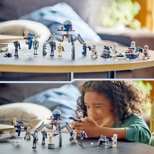 LEGO® 75372 Star Wars -kloonisotilaat ja taisteludroidit -taistelupaketti, lelu pikapyörällä ja minihahmolla Flerfärgad