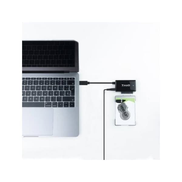 USB-C 3.1 - S-ATA -sovitin virtalähteellä TooQ TQHDA-02C sort