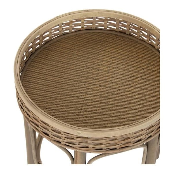 Sidebord - dkd boligindretning - 49 x 49 x 55 cm - Hvid - Naturlig stil