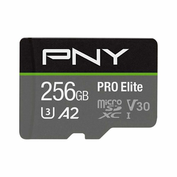 PNY PRO Elite 256 Gt flash-muistikortti - A2 / Video Class V30 / UHS-I U3 / Class10 - microSDXC UHS-I