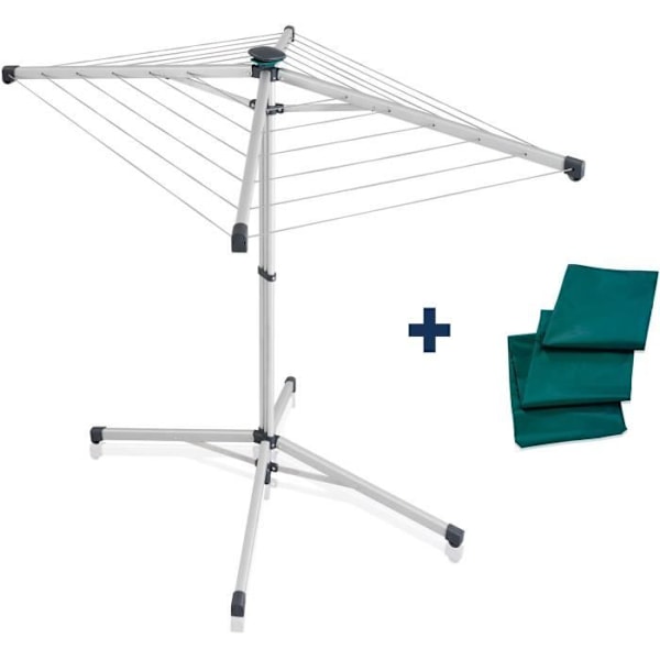 Séchoir parapluie Leifheit 140 LinoPop-Up 82500, tørrestativ til indendørs og udendørs brug med 14m tørreplads, nem transport og opbevaring.