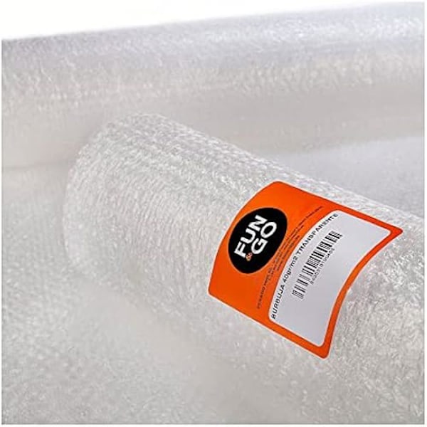 Bubbelplast för packning - FUN AND GO - Genomskinlig bubbla - 1,20 x 10 m