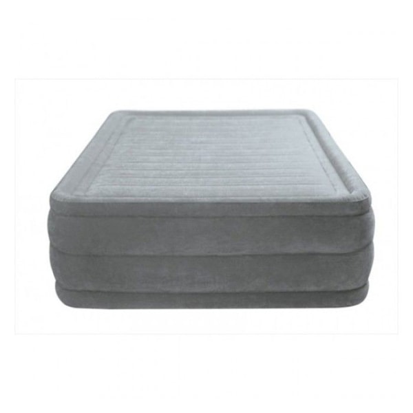 INTEX Comfort-Plush High-Rise dobbeltmadras - Oppustelig seng - til indendørs brug - PVC - Grå - 152x203x56 cm