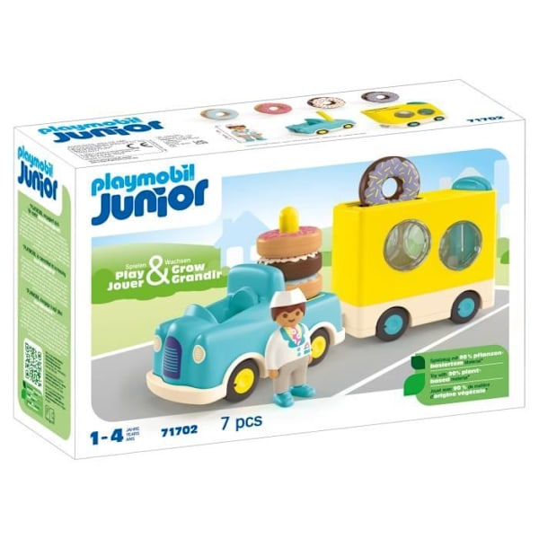 PLAYMOBIL Junior 71702 Junior Donut Truck, Från 12 månader Flerfärgad