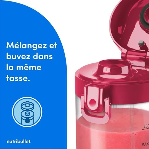 Blender portabel - NutriBullet - NBP003MA - 475 ml - Utan BPA - USB-C-kabel