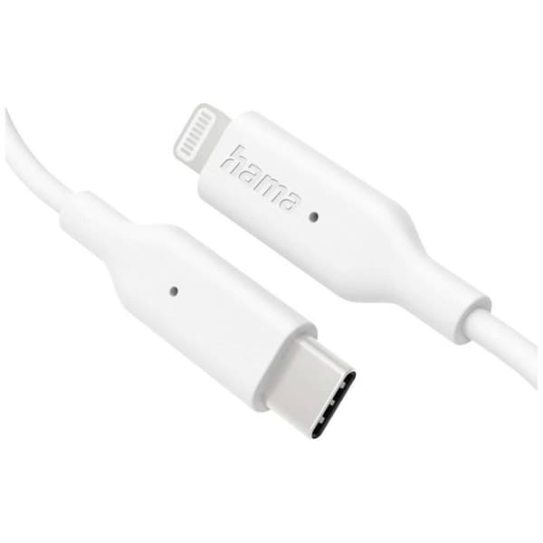 USB-kabel - Hama - 00201598 - 1 m - USB 2.0 - USB C til Lightning - Hvid