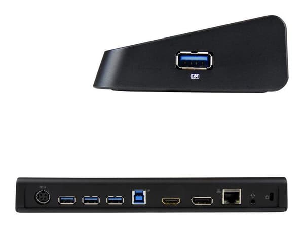 USB 3.0 - STARTECH.COM - DisplayPort 4K - 2 HDMI/DP-videolähtöä - GbE-portti - Musta